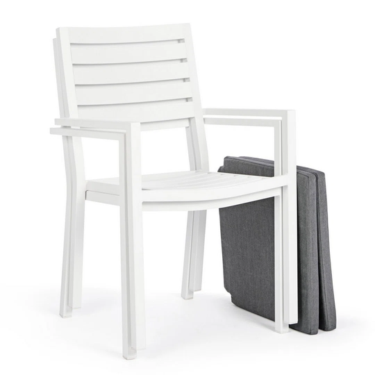 Edine Stacking Patio Dining Armchair with Cushion