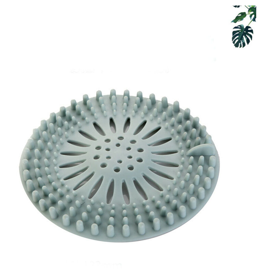 Shower Drain Covers, Hair Catcher Filter Silicone Shower Tube Drain Hair Catcher Stopper with Suction Cup for Kitchen Bathroom (blue)