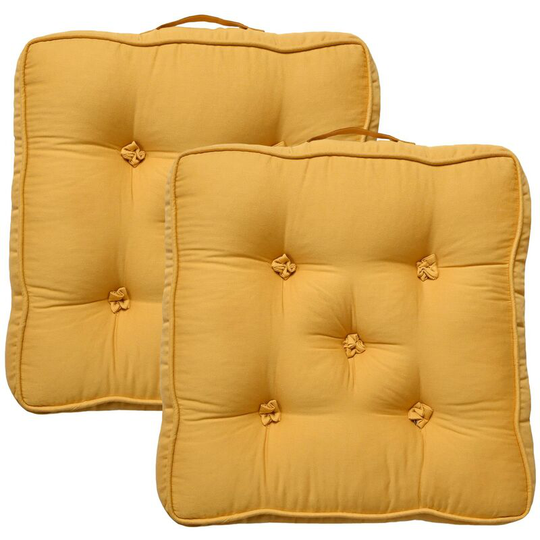 Armchair Booster Comfortable Living Room Cotton Cushion 4' Thick Seat Pad 2pk, Amber Gold - Loft 25