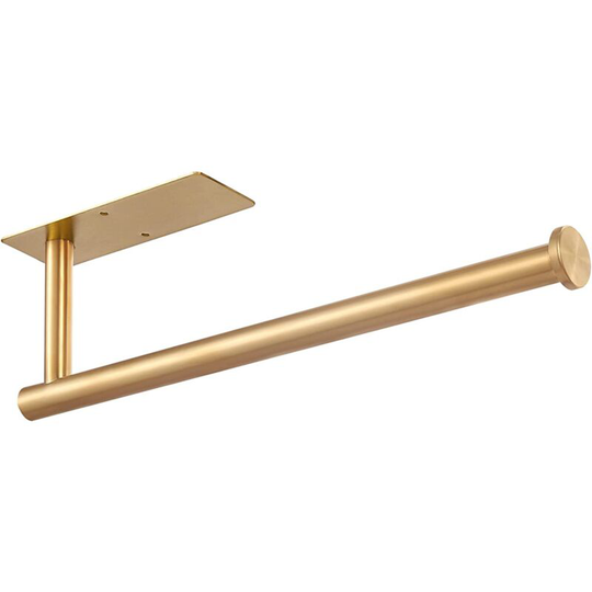 Paper Towel Holder, Self Adhesive or Drilling, Black Under Cabinet Paper Towel Holder (Gold), 304 Stainless Steel Towel Rack for Kitchen, Bathroom,