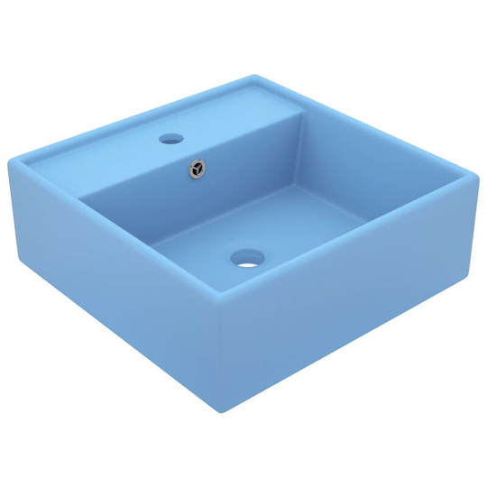 Vidaxl - Luxury Basin Overflow Square Matt Light Blue 41x41 cm Ceramic Blue