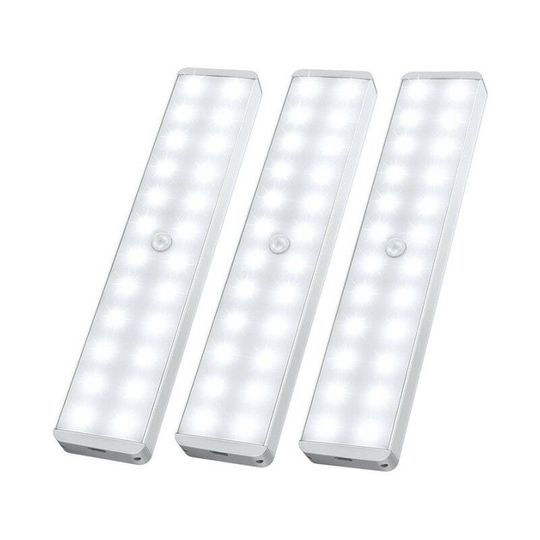 Led Closet Light, Newest 24 led Dimmer usb Rechargeable Motion Sensor Light Under Cabinet Lights with Remote Control, Stick-Anywhere Night Safe