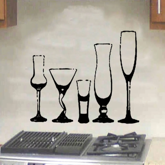 Mixture Of Glasses Wall Sticker