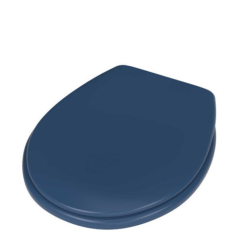 NymaCARE Dark Blue Toilet Seat With Lid And Stainless Steel Pillar Hinge - 260016/DB