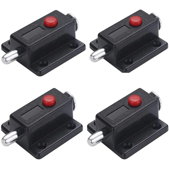 Perlerare - 4pcs Spring loaded window cabinet knob automatic door latch lock furniture cabinet drawer door latch with spring loaded knob
