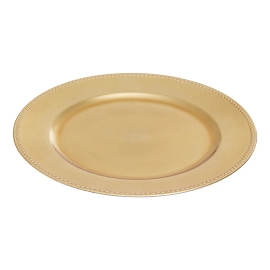 Berowalt Dia Gold Charger Plate With Round Dots