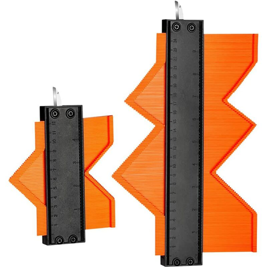 2PCS 25 / 12.5 Contour Gauge with Adjustable Lock Shape Copy Mark, Precision Contour Copier for Measuring Ceramic Tile.