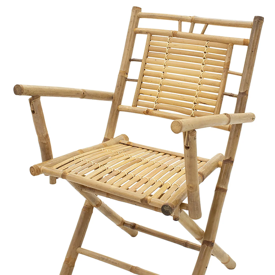 Folding Bamboo Patio Dining Armchair