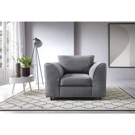 Jumbo Cord Armchair - Grey - color Grey - Grey