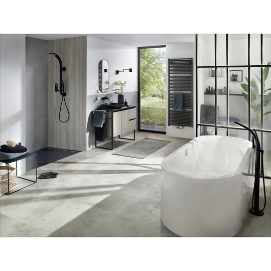 Nexsys 1200 x 900 mm Steel Enamel Shower Tray - Cold Grey