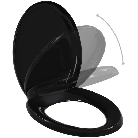 Soft-close Toilet Seat with Quick-release Design Black VD06388 - Hommoo