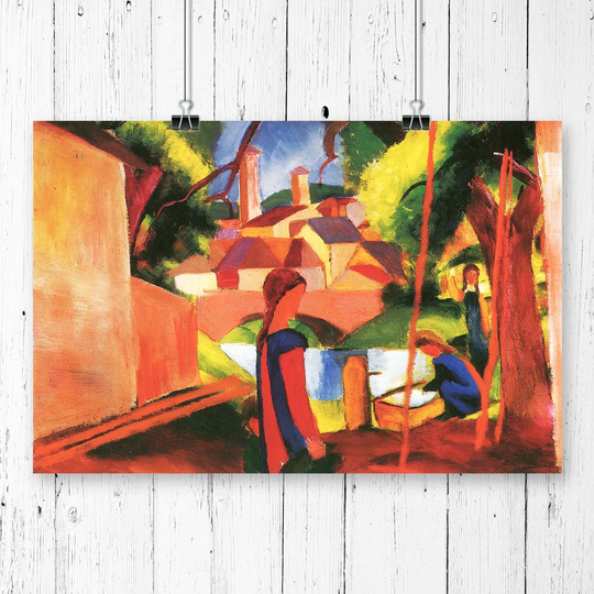 'Walking to Town' by August Macke Printing Print