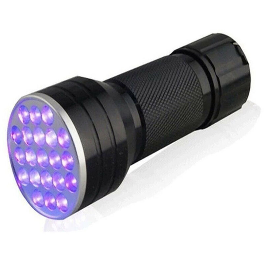 Asupermall - 21 LEDs 395nm uv Flashlights Detector for Pets Urine & Stains Battery Powered Multi-functional Mini Handheld Flashlight,model:Black