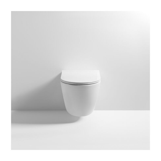 Nuie - Freya Rimless Wall Hung Toilet Pan 480mm Projection - Slim Sandwich Soft Close Seat
