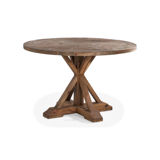 Nidavellir 120Cm Elm Solid Wood Pedestal Dining Table