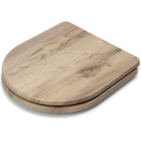 Varese Wood Flexi-Fix D-Shape Seat Grey Oak Effect - Croydex