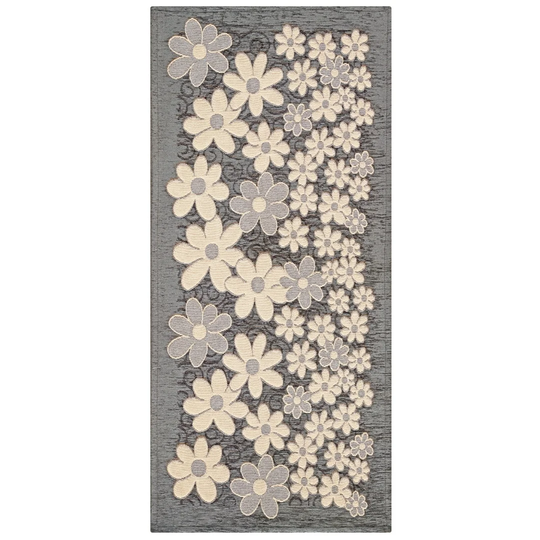 Cleo Daisy Hooked Grey/White Rug