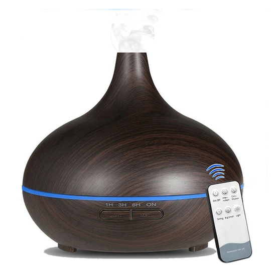 Asupermall - 550mL Essential Oil Diffuser Mist Humidifier Diffuser Colorful Night Light Quiet Auto-Shut Off Humidifier with Remote Control Cool