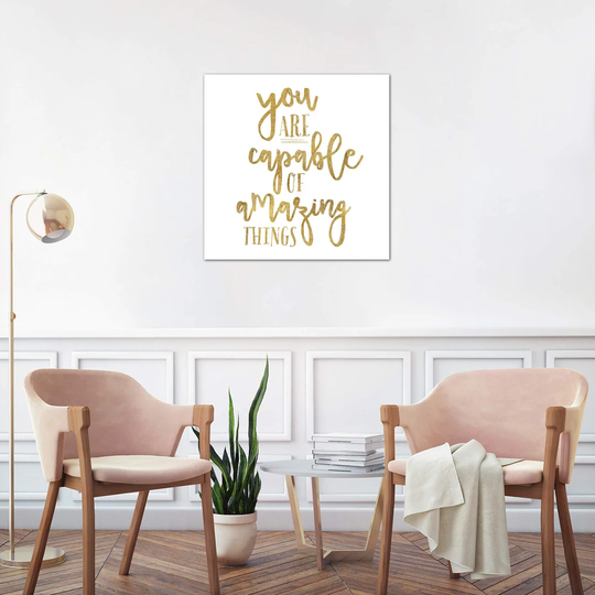'Self Reflection V' Typographic Print on Wrapped Canvas