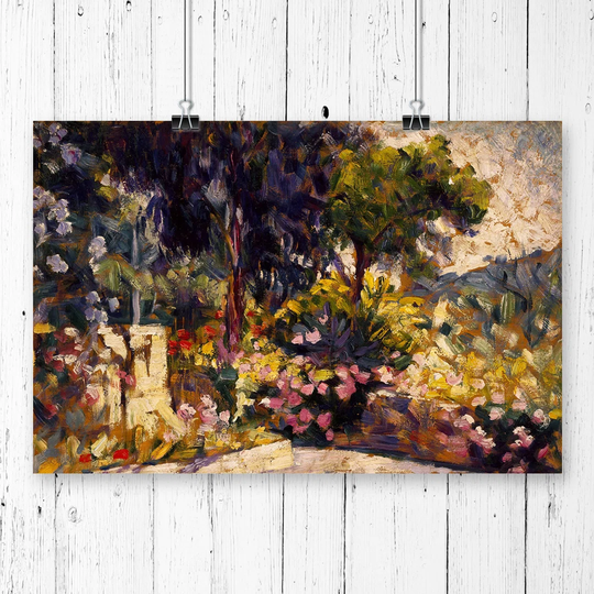 'Flowered Terrace' by Henri-Edmond Cross Painting Print