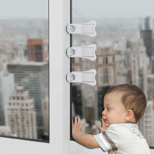 Sunflowergb - Child Safety Sliding Door Locks 5 Pack - Childproof locks for sliding glass doors, windows, closets and cabinets. Security locks for