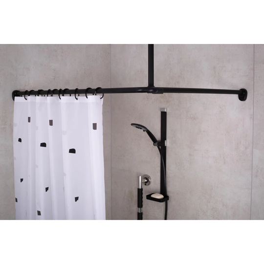 Vienna 90cm L-Shaped Fixed Shower Curtain Rail