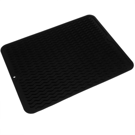 Silicone dish drying mat 405x307 mm black - Primematik