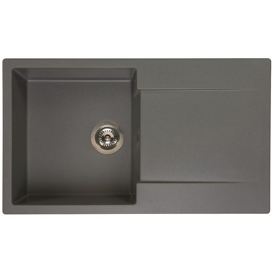 Reginox Amsterdam 10 Kitchen Sink Inset Single Bowl Drainer Granite Waste Grey - Grey
