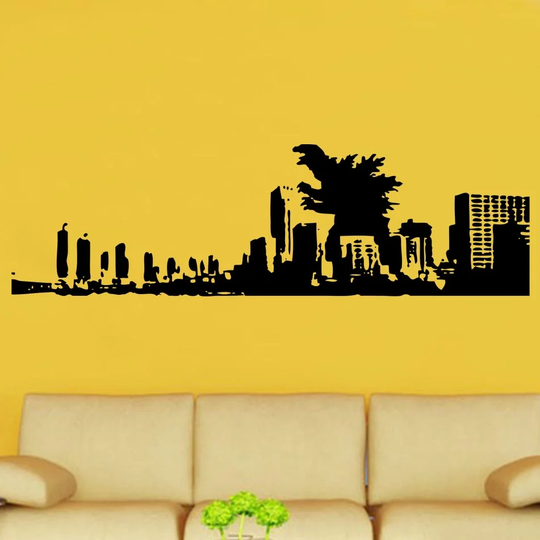 Godzilla And City Decal Vinyl Wall Sticker