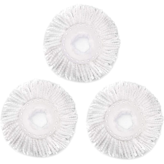 Ilovemilan - 3 Pack Spin Mop Replacement Head for Hurrica and Other Standard Size Spin Mop Systems, Microfiber Spin Mop Refills