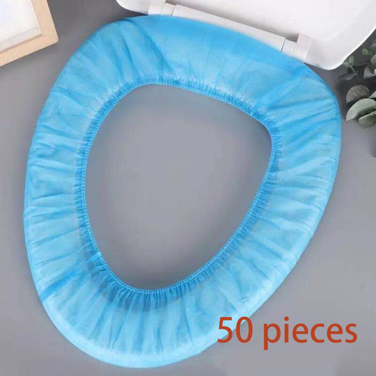 50 blue disposable non-woven toilet seat pads, independent thick ordinary travel toilet seat ring, toilet seat
