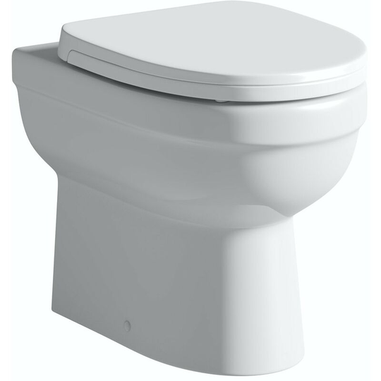 Thames back to wall toilet with soft close wrap over toilet seat - White - Orchard
