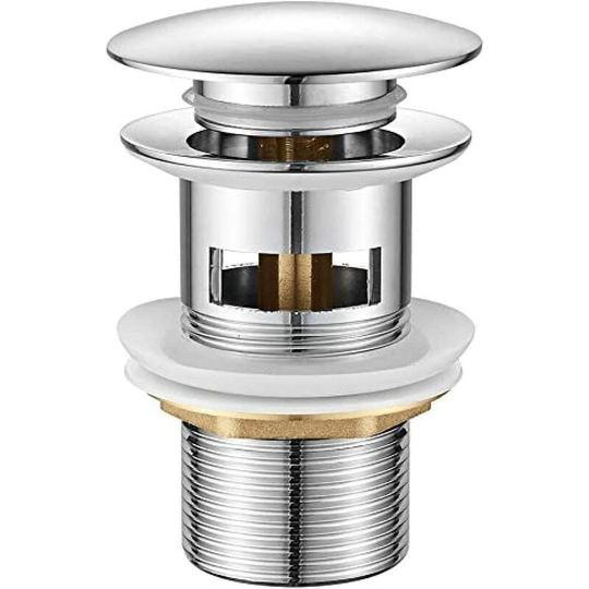 Betterlife Sink Drain with Overflow, Pop Up Sink Drain, Universal Drain, Chrome, Bathroom Drain, Pop Up Sink Drain, 1 Piece