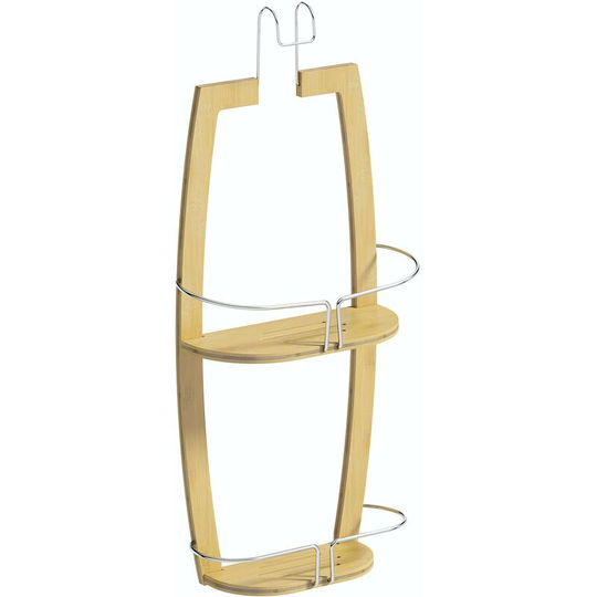 Bamboo double bathroom shelf - Brown - Accents