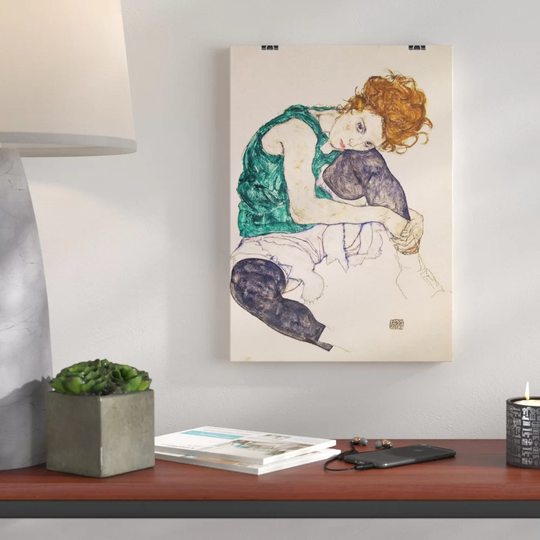 'Seated Woman' by Egon Schiele Painting Print