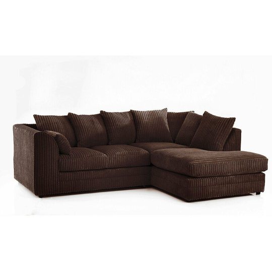 Hart Prime Cord Fabric Corner Sofa Chocolate Right Hand - Chocolate