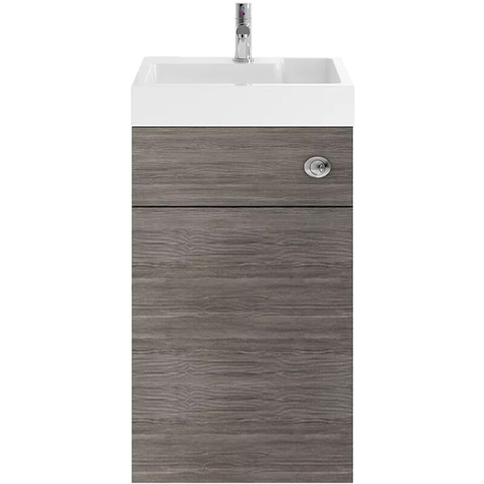 Athena Toilet and Basin Combination Unit 500mm Wide - Anthracite Woodgrain - Nuie