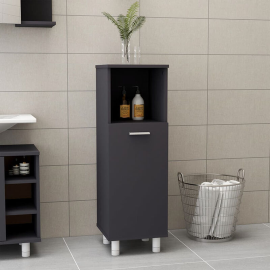 Asupermall - Bathroom Cabinet Grey 30x30x95 cm Chipboard