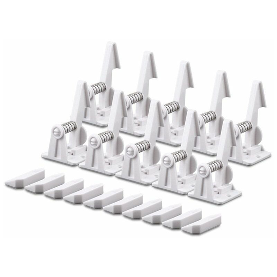 Perlerare - 12 pcs Baby Safety Child Cabinet Locks, Baby Safety Latches Cupboard Locks Invisible Latches No Tools Or Drilling Required For Door