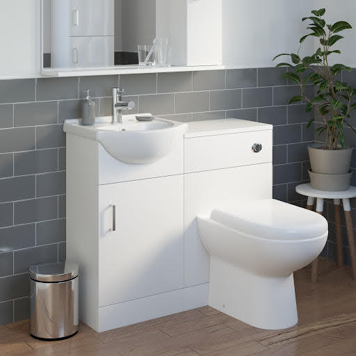 Essence Toilet & Basin Vanity Unit Combination - White Gloss 950mm