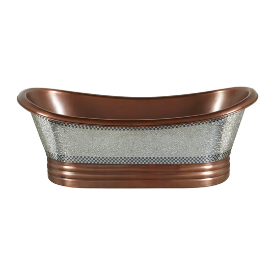 1727mm x 787mm Pedestal Double Slipper Bathtub
