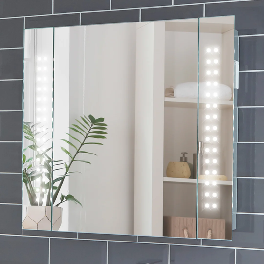 Aleny Rowan 65cm x 60cm Surface Mount Mirror Cabinet with Lighting