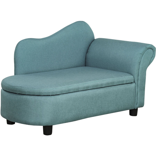 Kids Sofa Toddler Armchair Children Chair w/ Storage for Bedroom Blue - Blue - Homcom