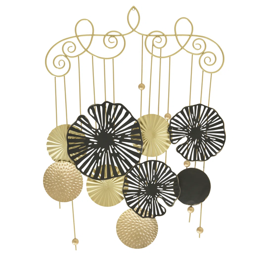 Metal Wall Deco Black/golden 79?4?106