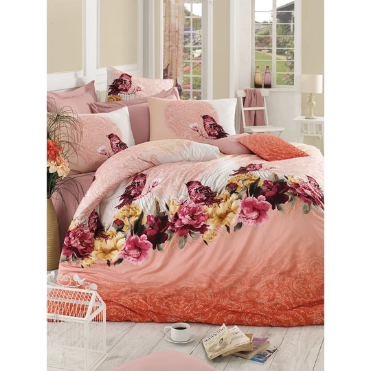 Turnipseed Pink/Orange/Red 100% Cotton Duvet Cover Set