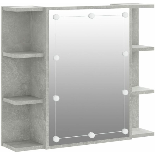 Vidaxl - Mirror Cabinet with led Concrete Grey 70x16.5x60 cm Grey