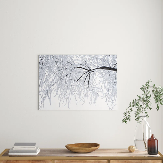 "Landscape Tree Branches Covered in Winter Snow" Graphic Art