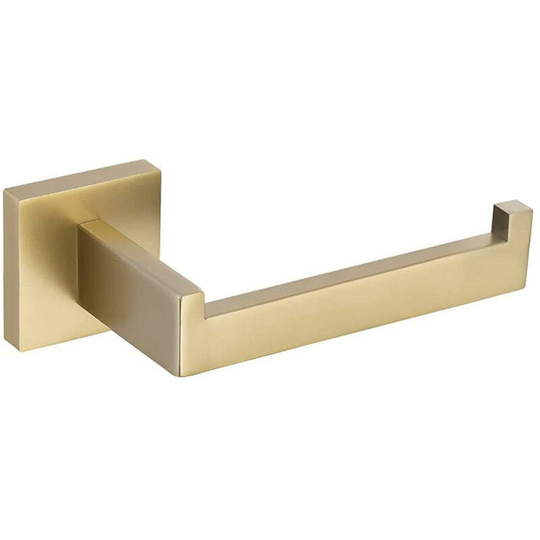 Square Stainless Steel Brushed Brass Toilet Paper HolderToilet Paper Holder for Bathroom and Kitchen