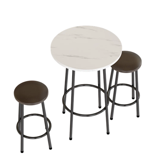 3-Piece Pub Table Set With 2 Stools, Counter Height Bar Table Set, Breakfast Dining Table For Home, Kitchen, Living Room
