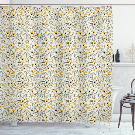 Blew 13 Piece Polyester Shower Curtain Set
